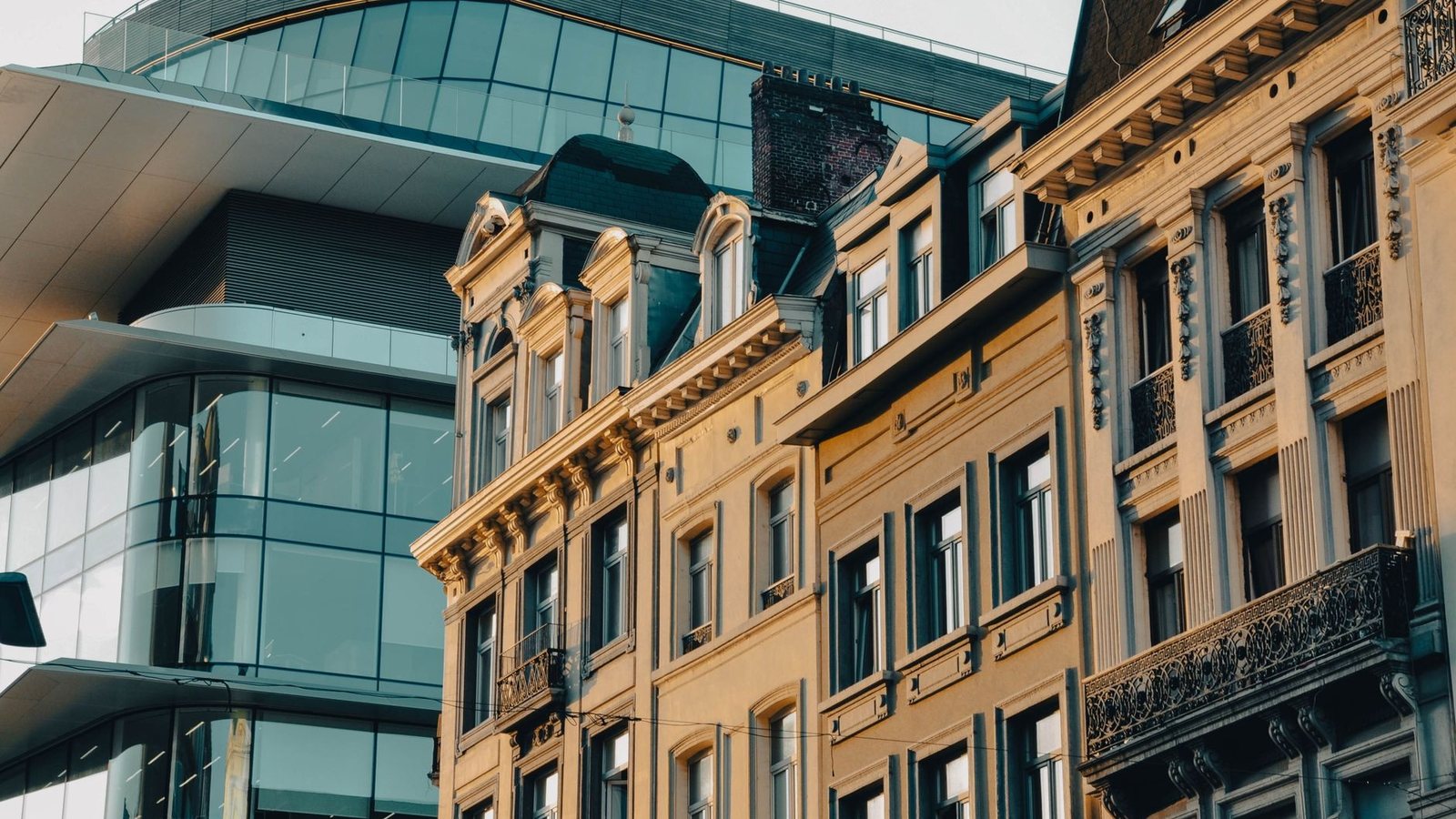 Brussels business district, where a non-resident founder registers a Belgian company.